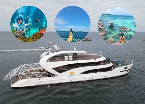 Đi bộ dưới biển Seawalker tại du thuyền san hô Namaste